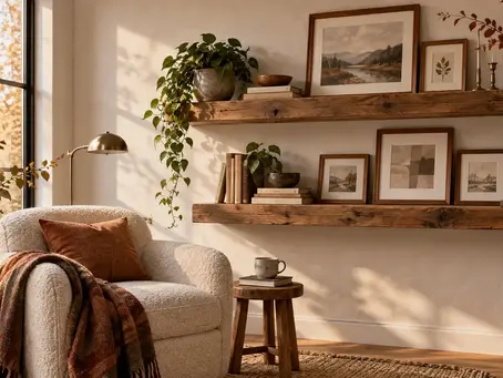 Creating a Hygge Reading Nook: Autumn Styling with Thick Elm Shelves and Solid Wood Frames