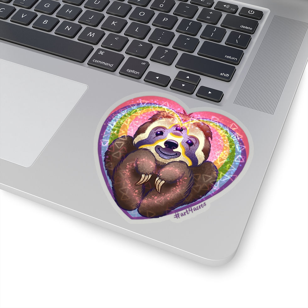 Thumbnail: TripleVision Rainbow Sloth Heart
