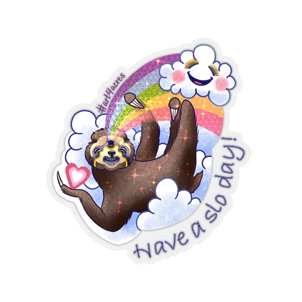 Thumbnail: TripleVision Sloth Swinging from a Rainbow- Have a slo day!
