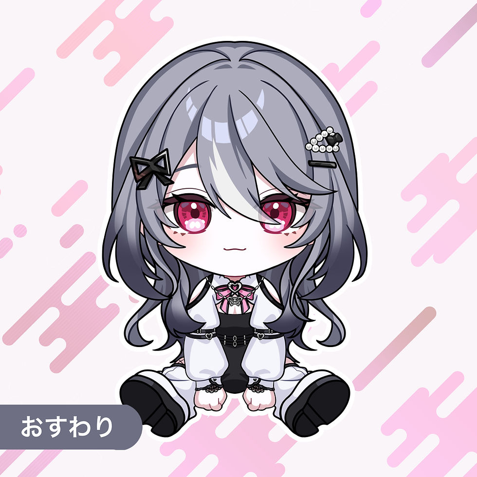 サムネイル： VTuber『夜乃すみ』｜ダイカットクッションセット（アクキー・直筆チェキ）
