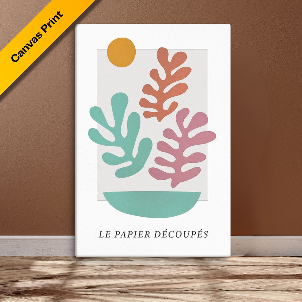 Thumbnail: Pastel Garden | Matisse Cut-Outs Canvas Art - French Botanical Gallery Wrap