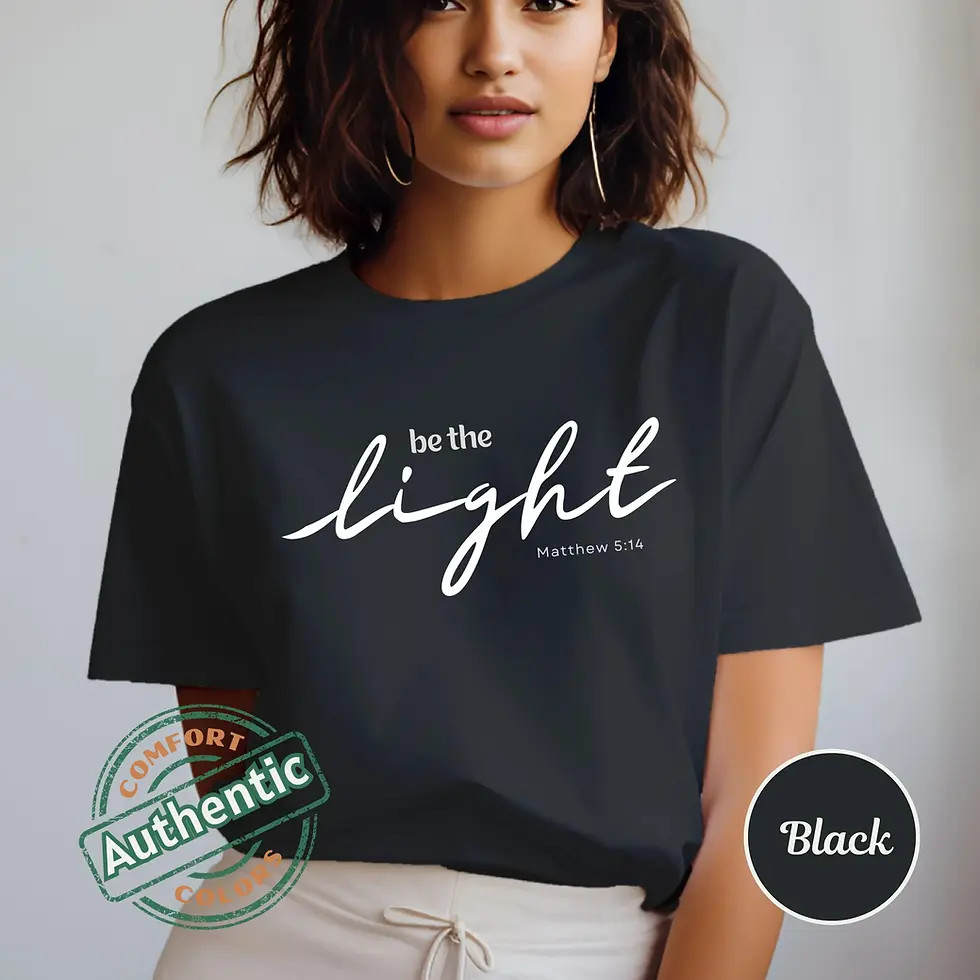 Thumbnail: "Be The Light" Comfort Colors Shirt: Christian Bible Verse Tee