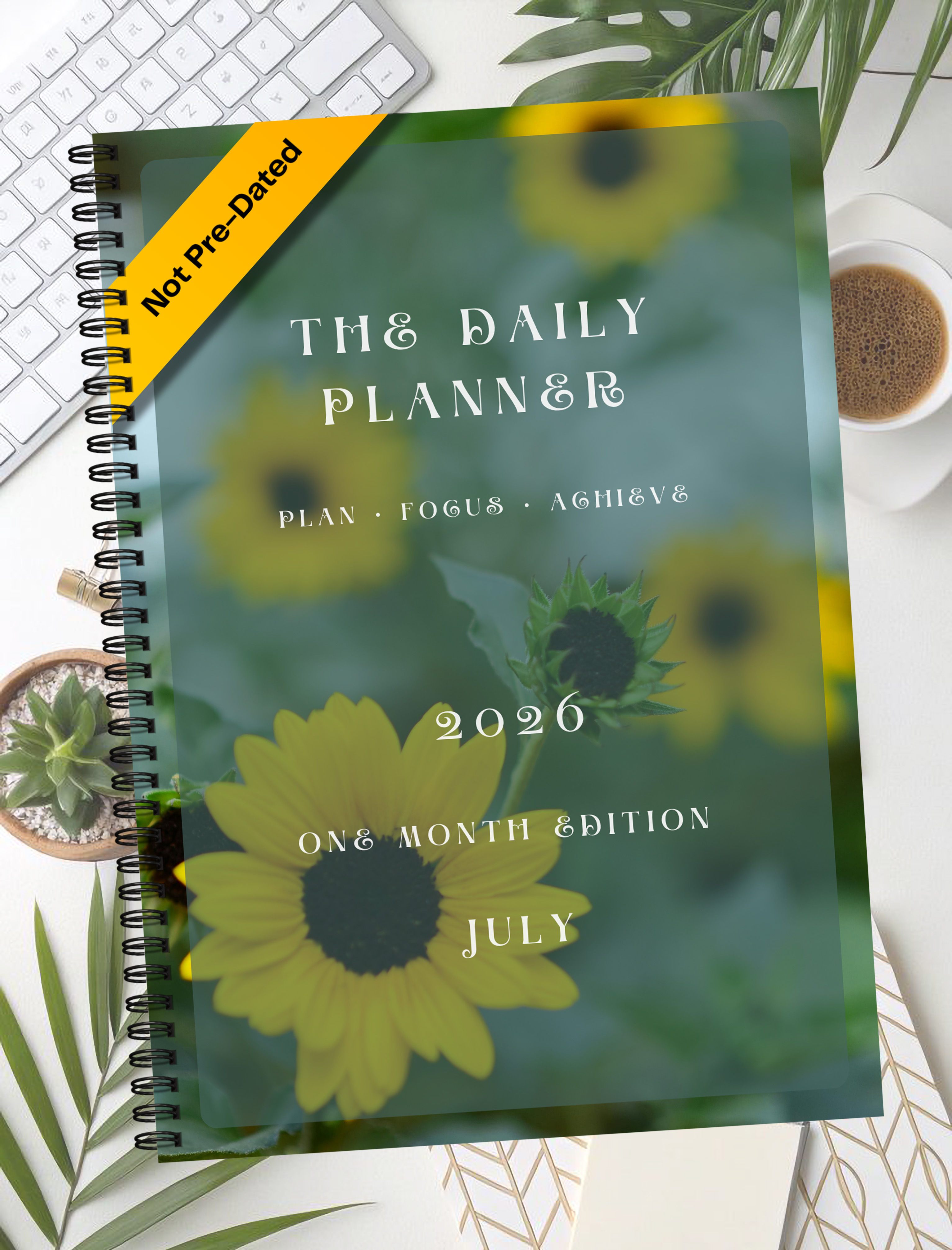 Daily Schedule Planner (Undated) –  Executive 7x10 Coil Bound Schedule Organizer