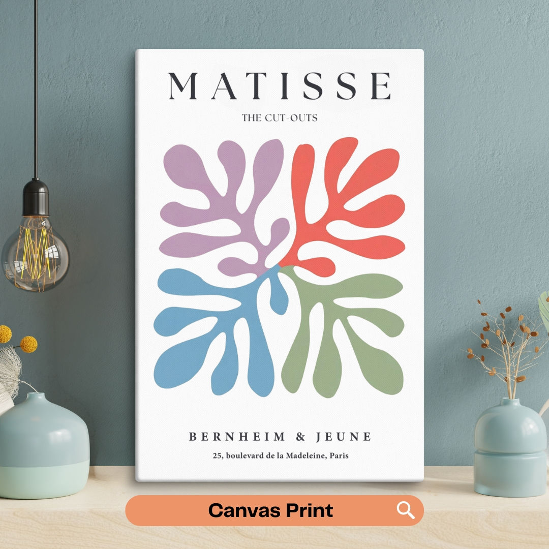 Botanical Symmetry | Matisse Cut-Outs Canvas Art - French Exhibition Print