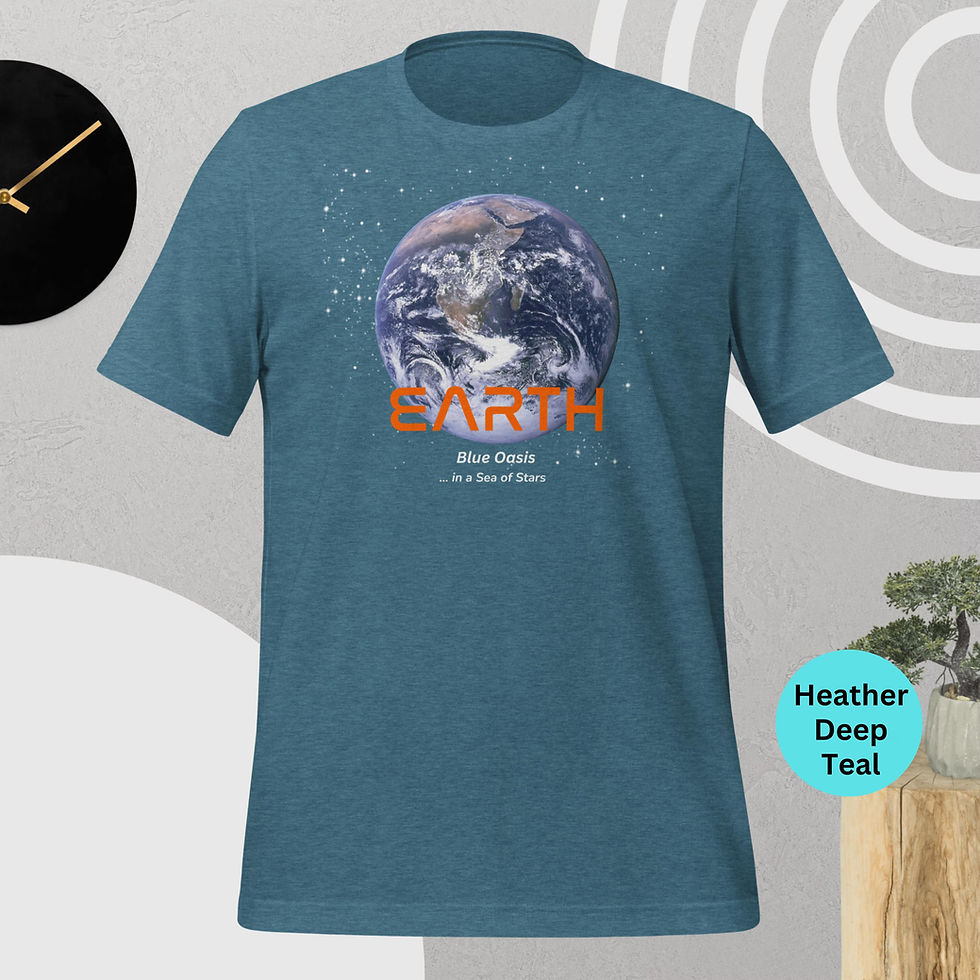 Thumbnail: Earth 'Blue Oasis' T-Shirt: Science Fan Space Motto Tee