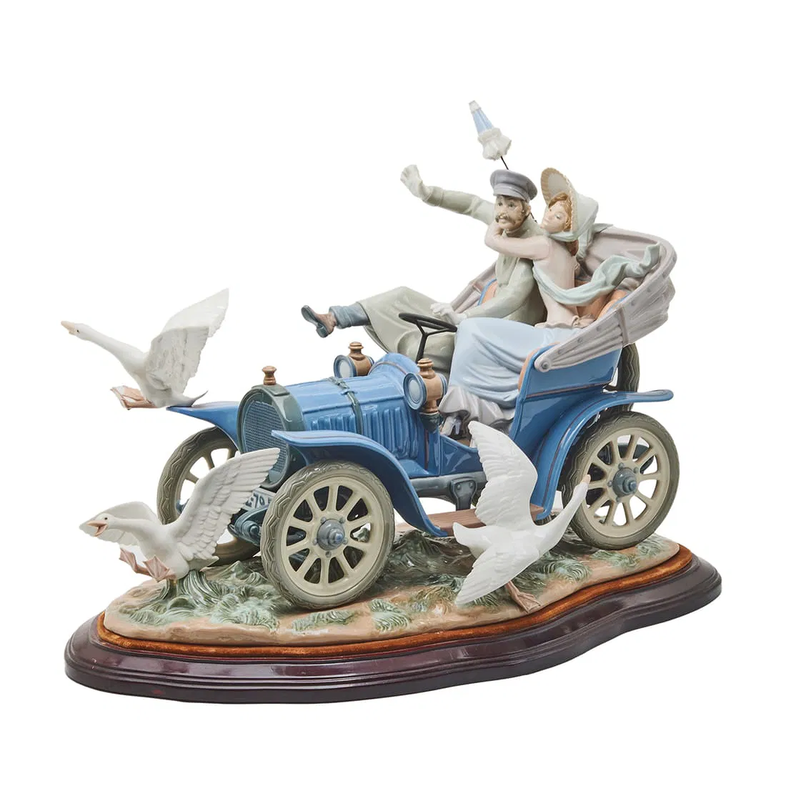 Lladro Porcelain "Car in Trouble" Figural Group