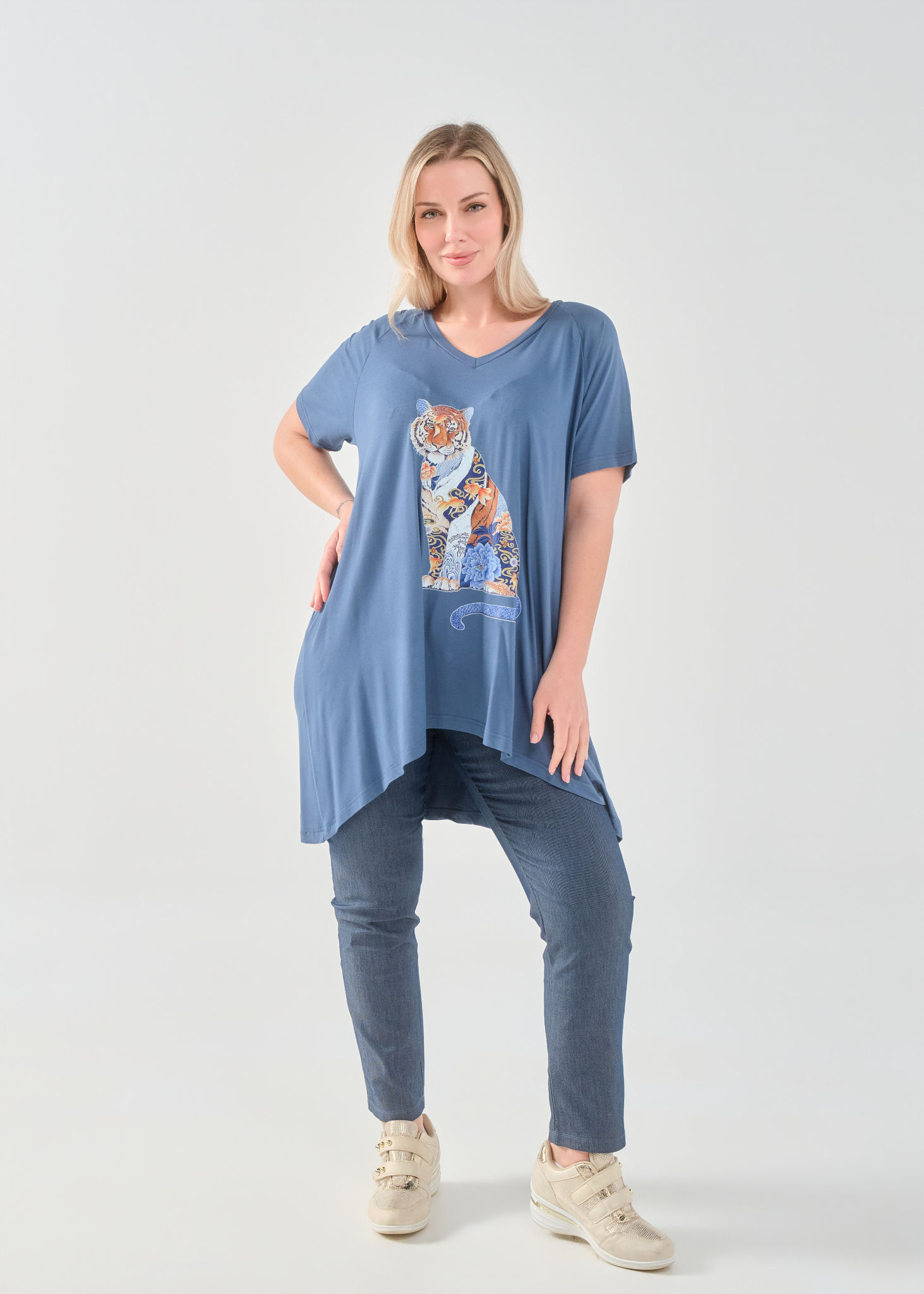 Mπλουζα με σταμπα plus size SUNROSE FASHION