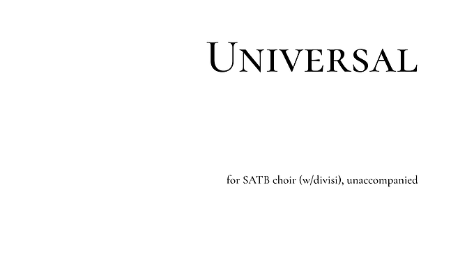 Sing Me The Universal