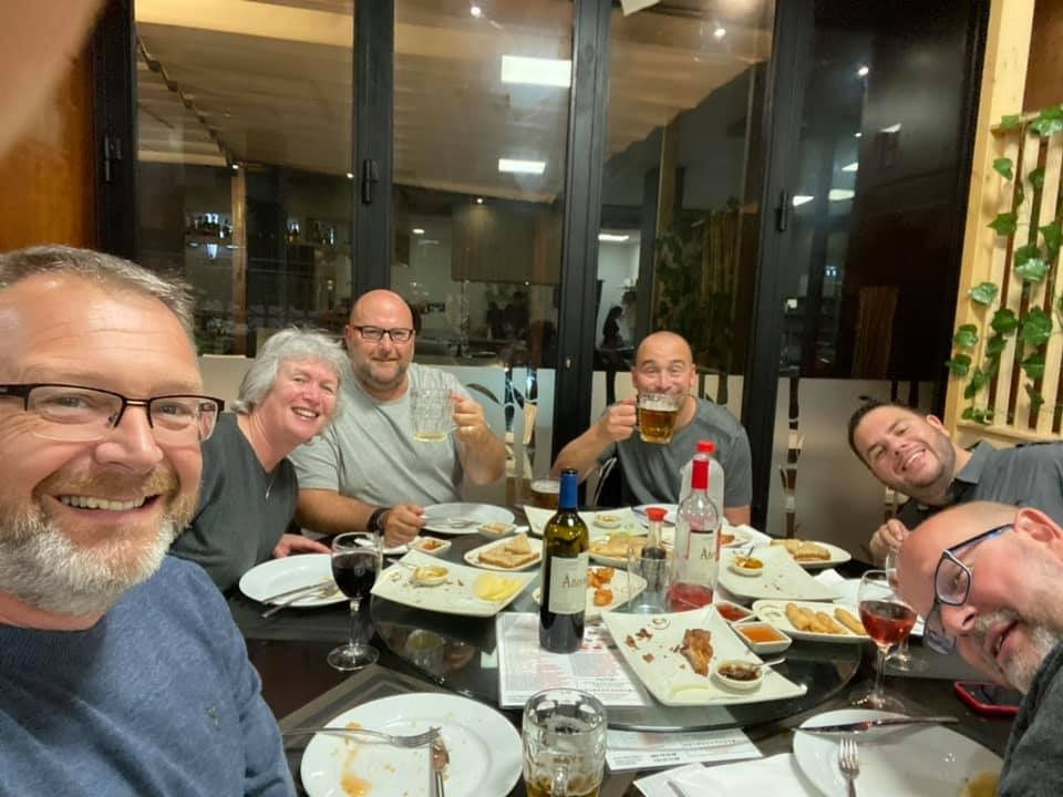 Enjoying our meal at the Bamboo restaurant.