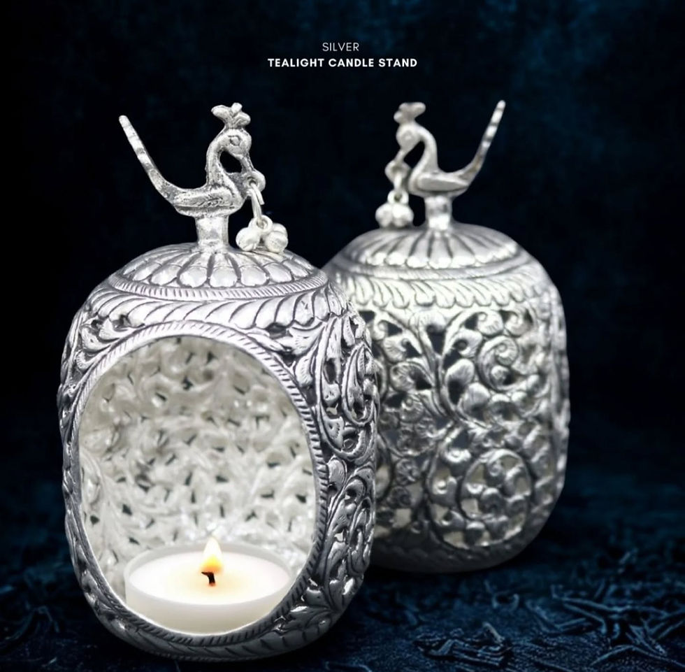 Silver Tea Light Candle Stand by Beliram Legacy