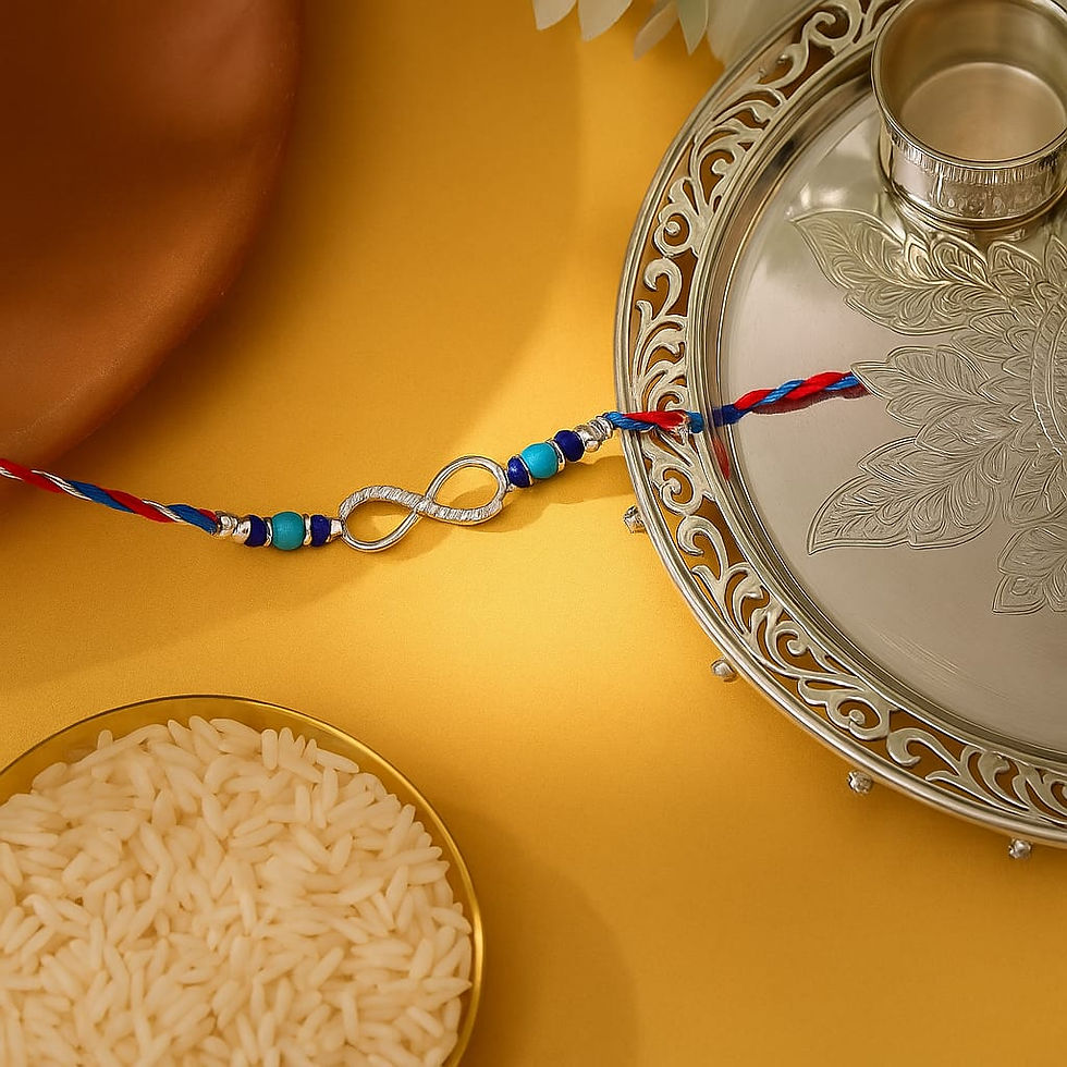 infinity silver rakhi