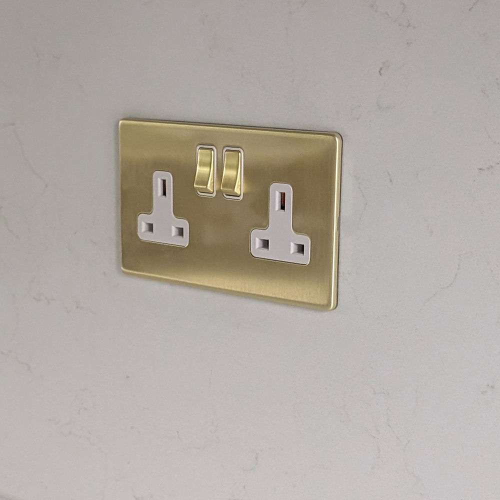 Brass double electrical socket