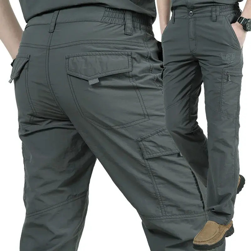 Thumbnail: Straight Cargo Pants Waterproof Nylon Quick Dry