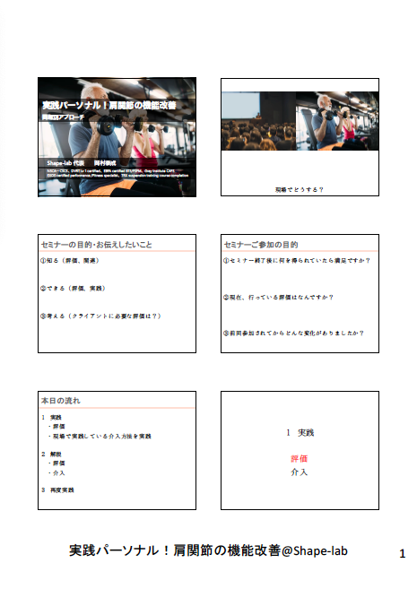 サムネイル： 実践パーソナル！肩関節の機能改善