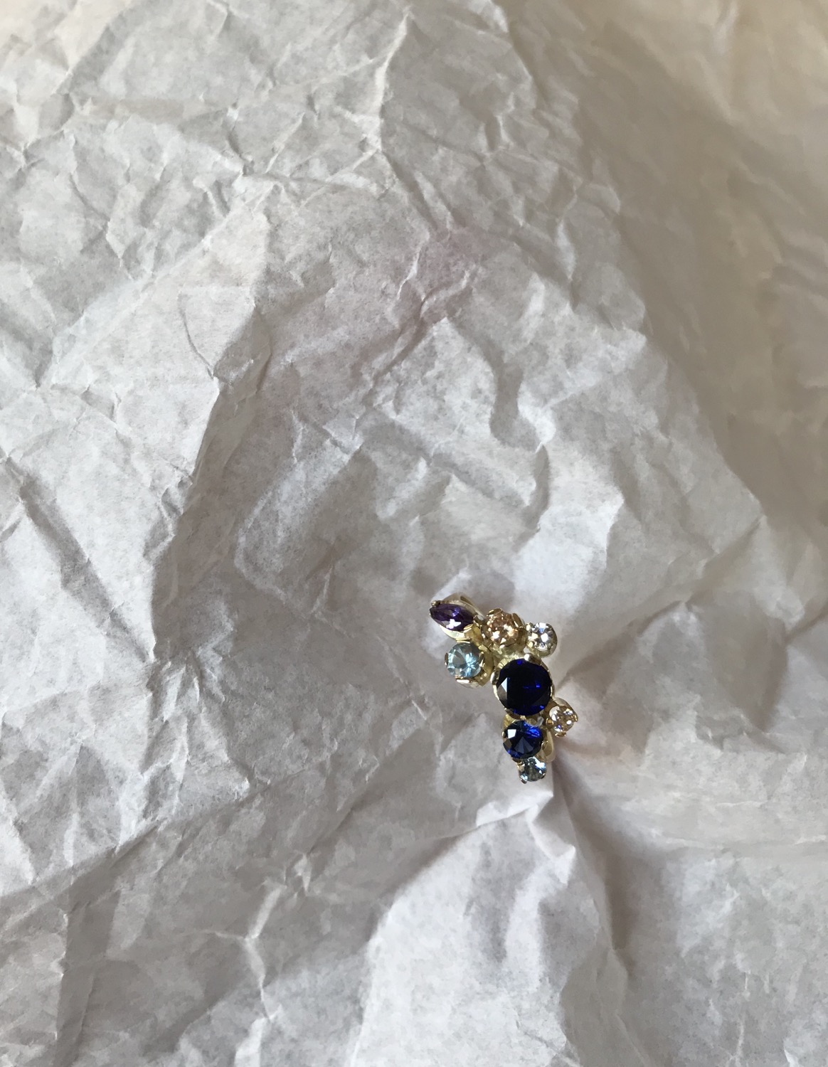 Miniatura: Anillo de Oro 18K Záfiros y Brillante