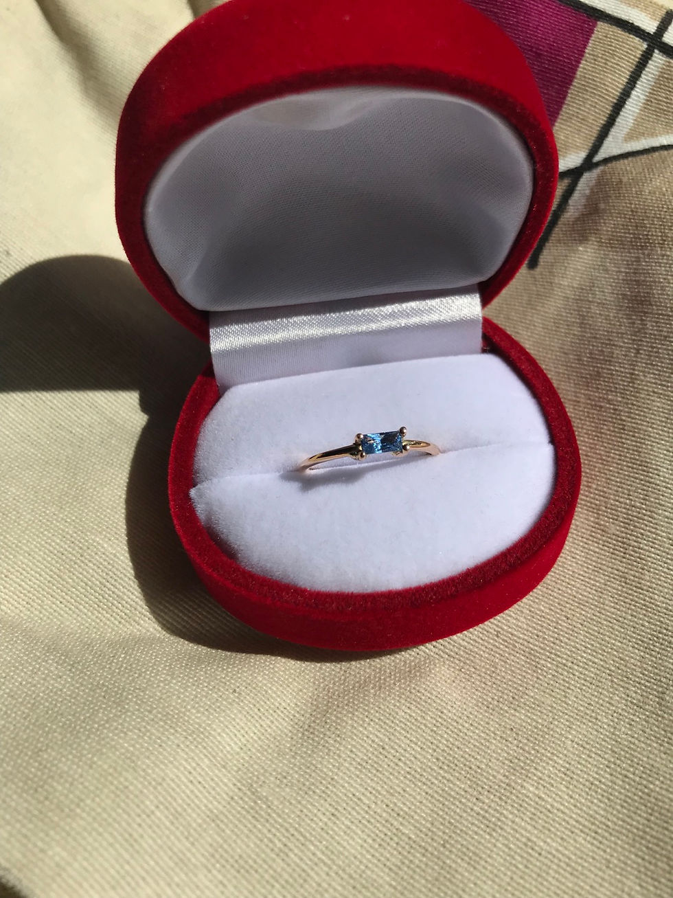 Miniatura: Anillo de Oro 18k con cubic Baguete. Modelo Minimal