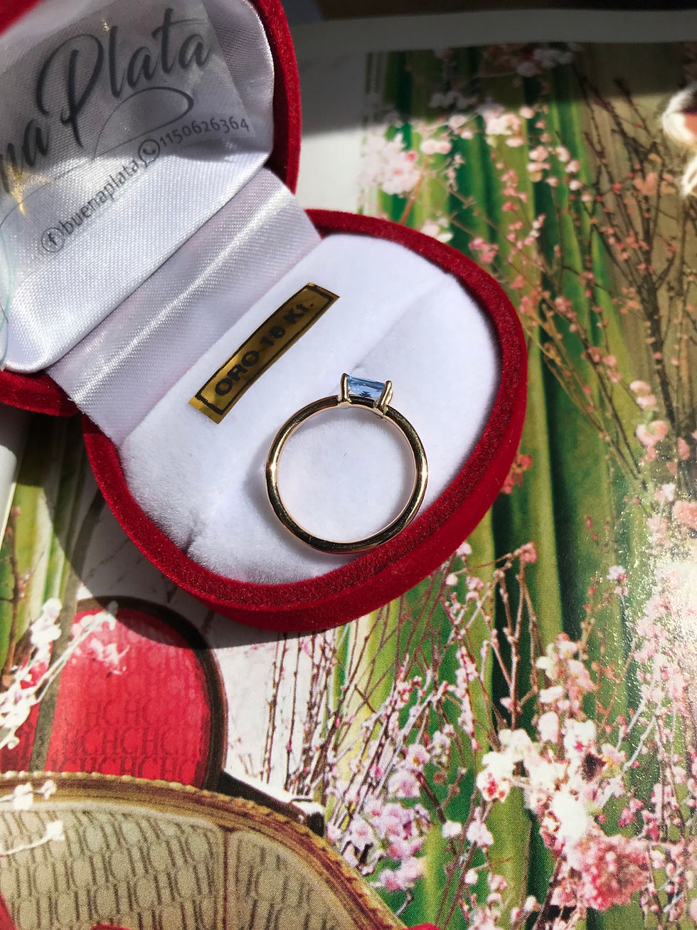 Miniatura: Anillo de Oro 18k con cubic Baguete. Modelo Minimal