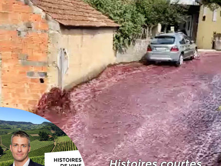 Inondation de vin dans les rues d'un village au Portugal
