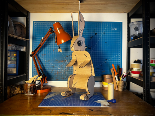 Card Puppet Example Create a Rabbit Puppet! | Cardboard Adventures