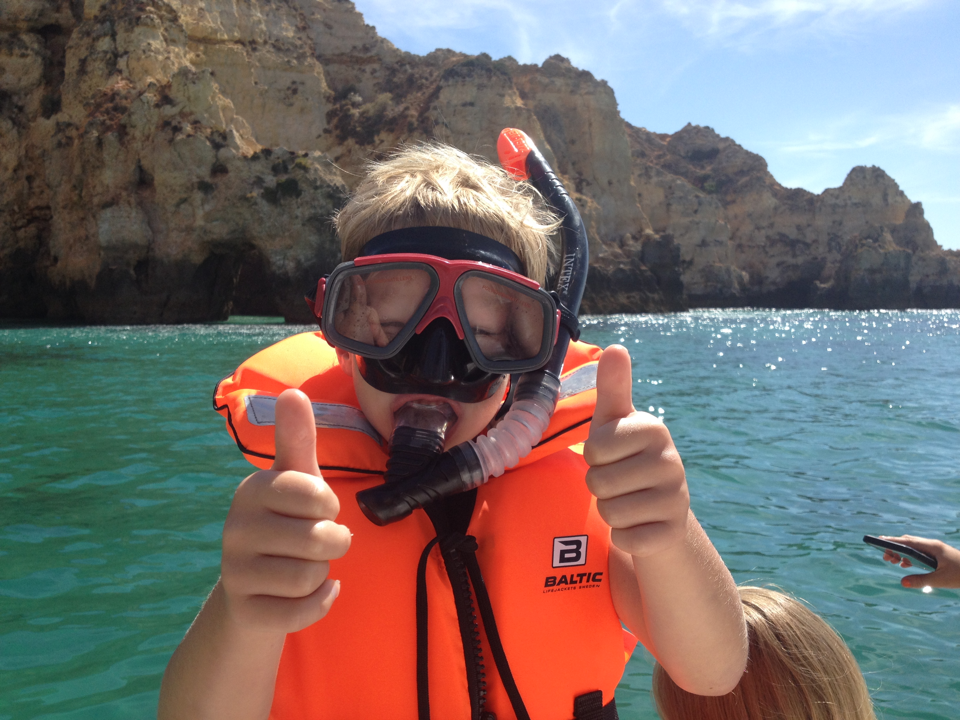 boy with snorkel