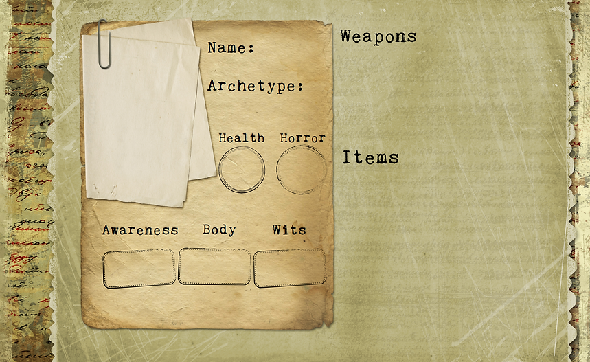 Character sheet