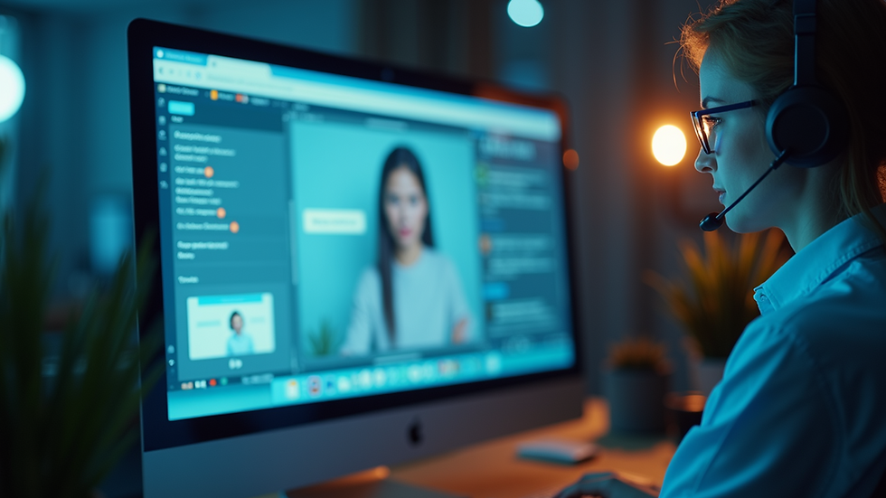 Close-up view of a computer screen showing a customer support chat window