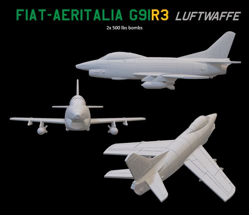Fiat-Aeritalia G91-R3 Luftwaffe Variant 2x 500lbs bombs ...