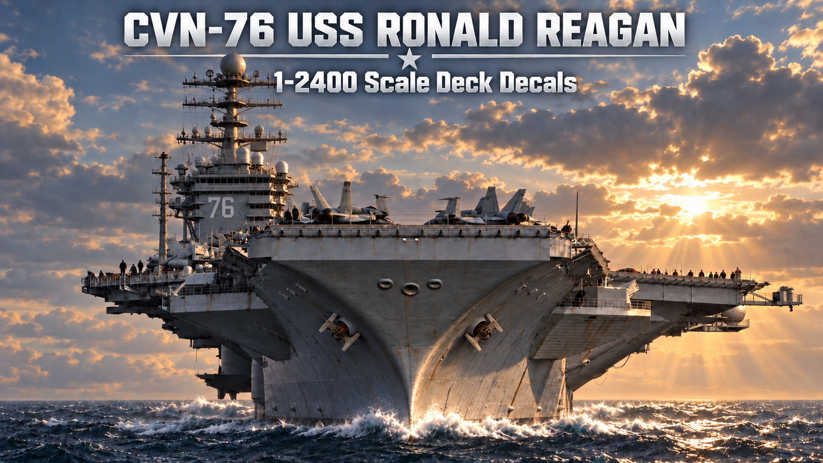USS Ronald Reagan (CVN-76) 1-2400 scale aircraft carrier deck decal