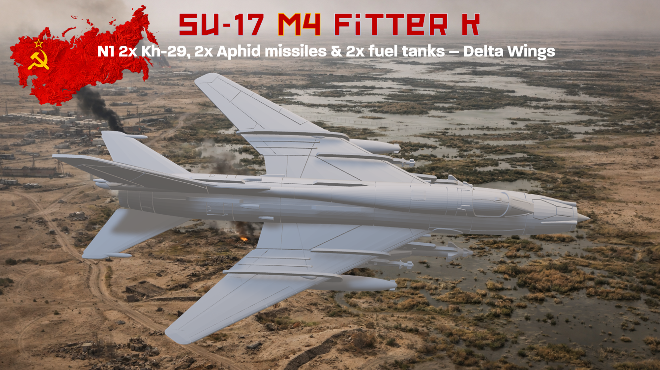 Su-17 M4 Fitter k Kh-29 bunker buster missiles delta wing