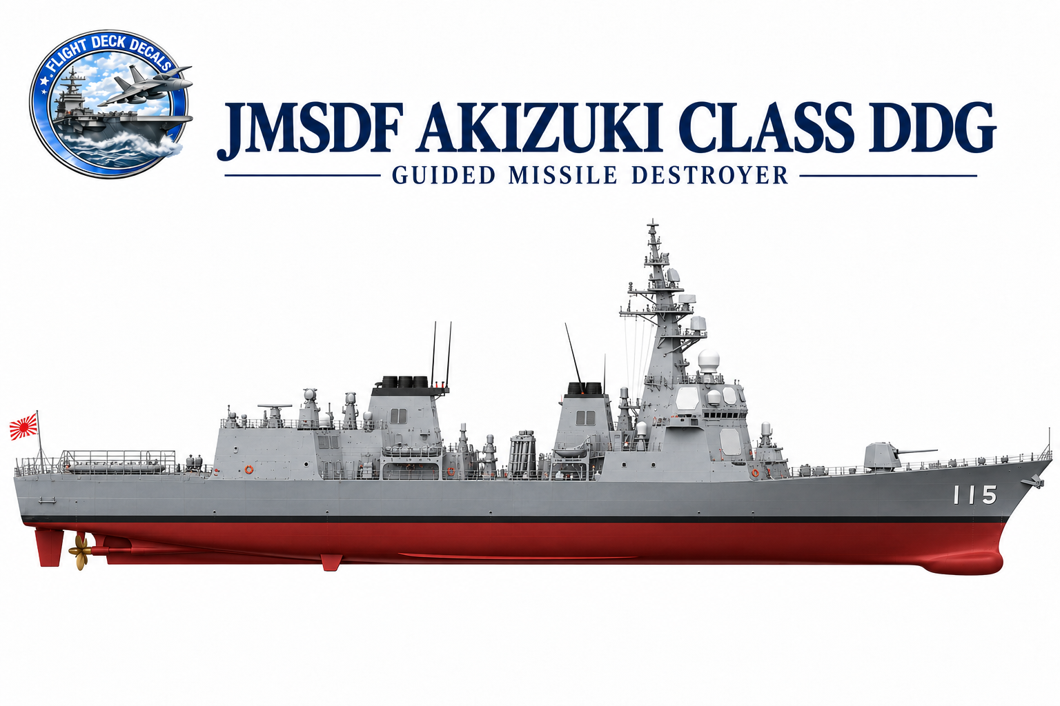JMSDF Akizuki Class destroyer ship profile reference for 1-2400 decals