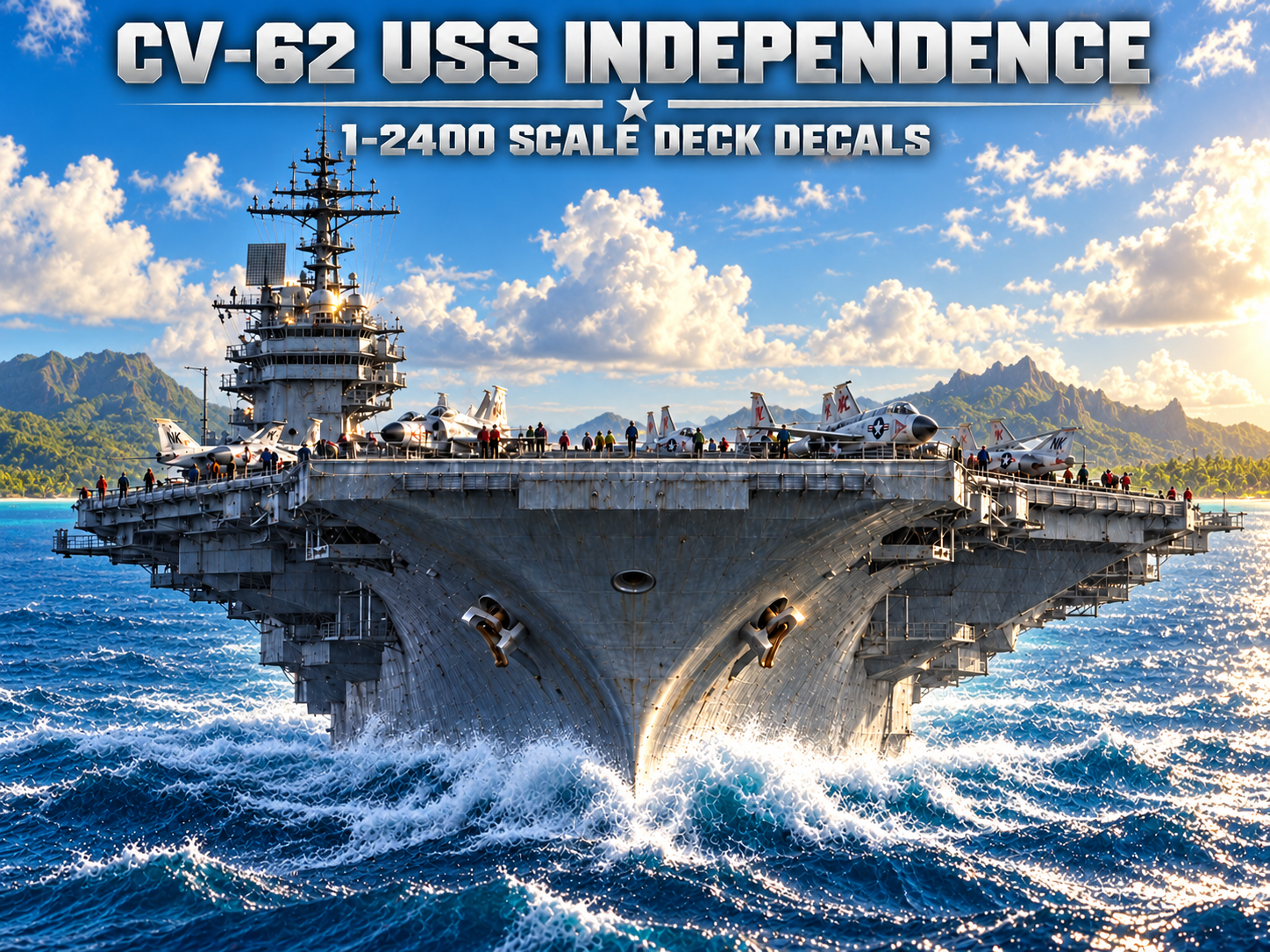 USS Independence CV-62 aircraft carrier product artwork at sea