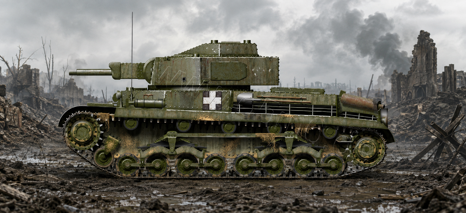 6mm WWII Hungarian (minor ally) tank Late War