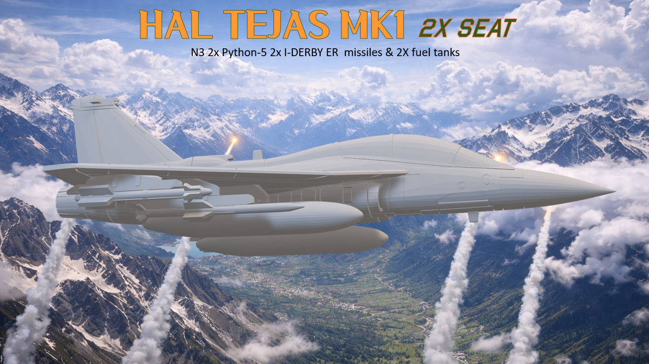 Indian Air Force HAL Tejas Mk1 two-seat air superiority 3D miniature aircraft, available in 1-300 and 1-200 scales