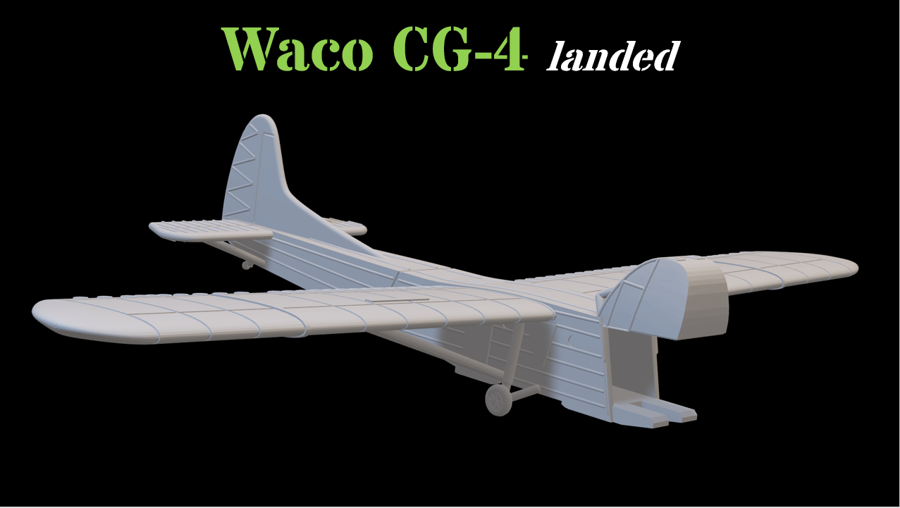 1-200 Waco CG-4 assault glider Landed STL file