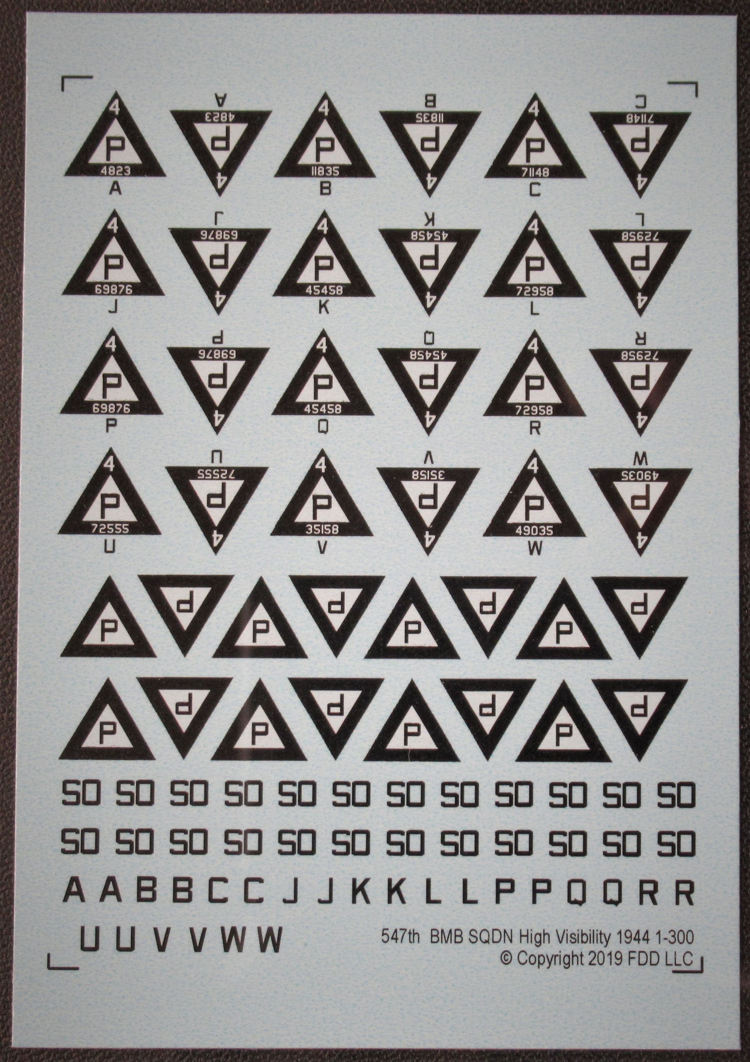 1-300 decals for 547th BMB SQN High-visibility 1944