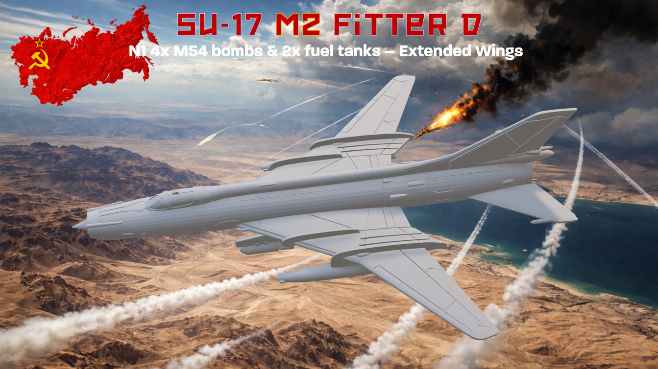 Su-17 M2 Fitter D ground attack partially extended wing