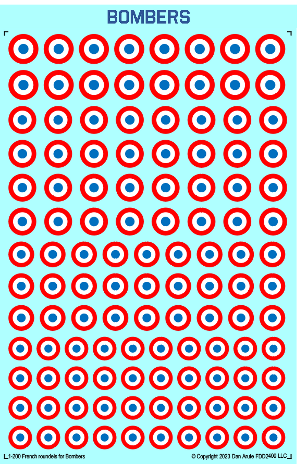 Thumbnail: 1-200 French roundels 2 different sized sheets