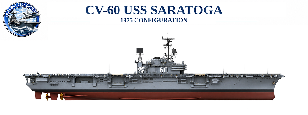 USS Saratoga CV-60 aircraft carrier profile in 1975 configuration for 1:3000 naval model decals