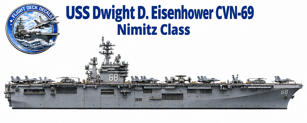 1:3000 USS Dwight D. Eisenhower CVN-69 Nimitz-class aircraft carrier decal set with ship profile.