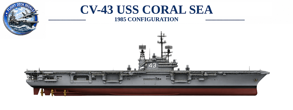 USS Coral Sea CV-43 1980s aircraft carrier profile for 1:3000 naval model flight deck decals