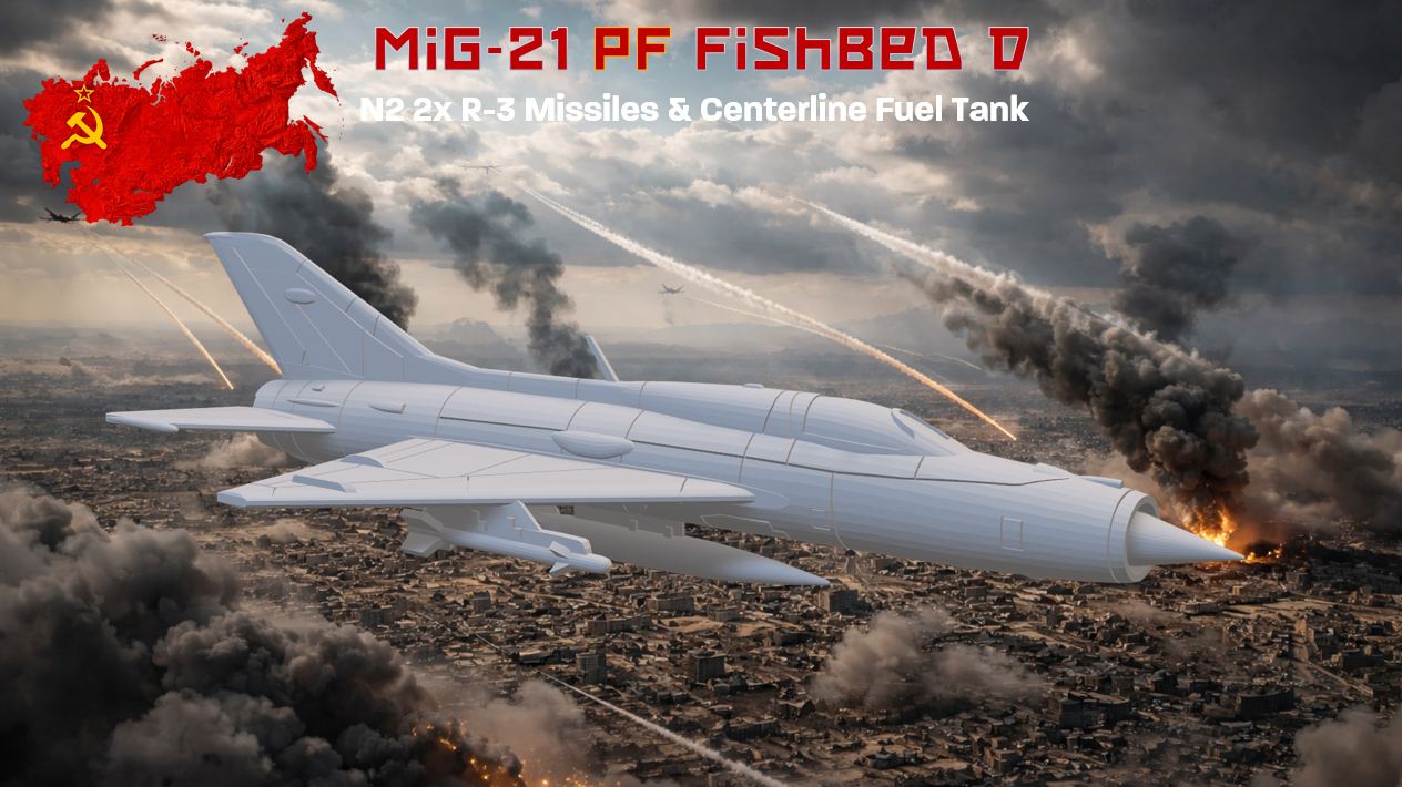 MiG-21 PF Fishbed D with fuel tank & R-3 missiles
