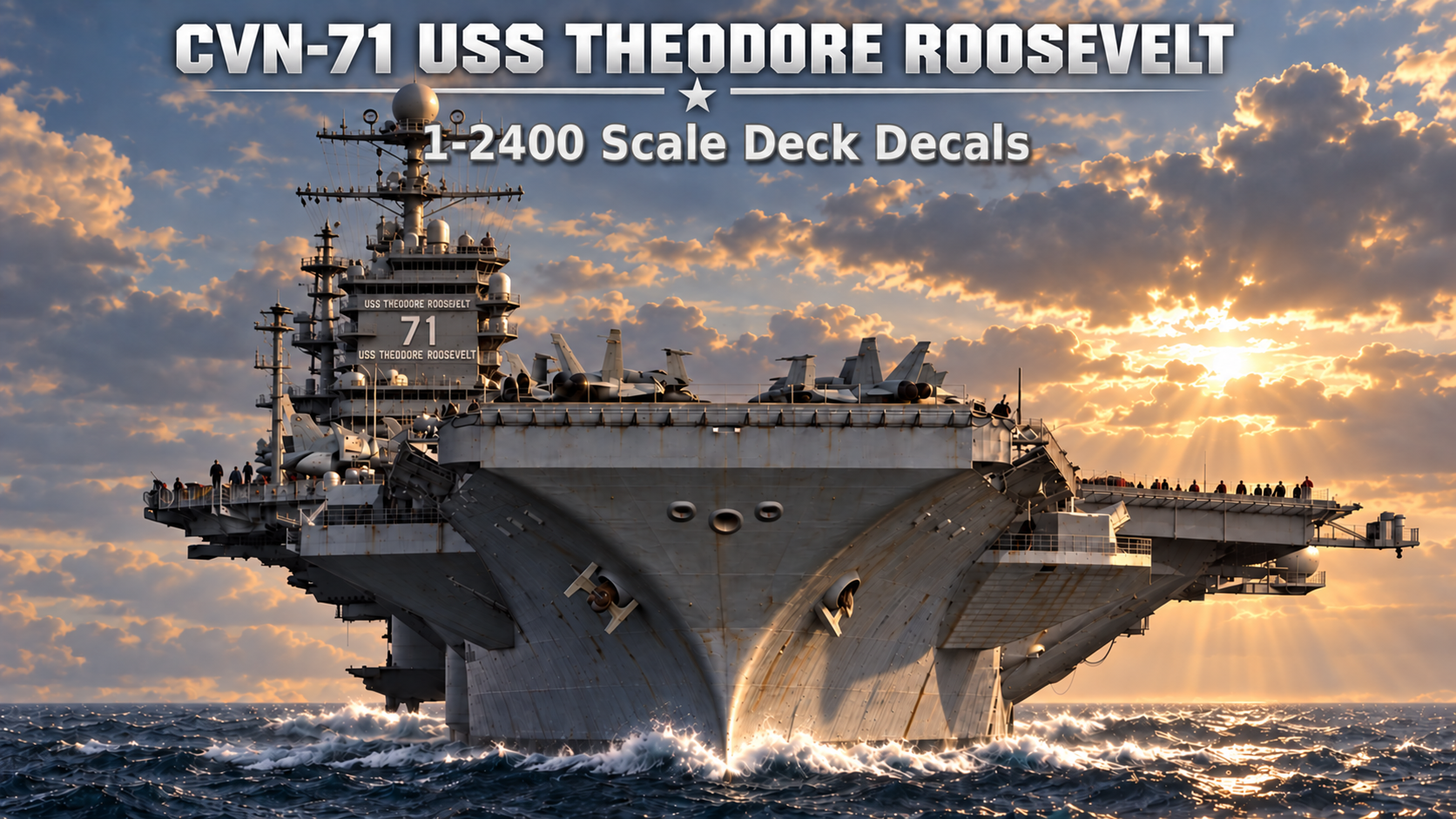 USS Theodore Roosevelt (CVN-71) 1-2400 scale aircraft carrier deck decal