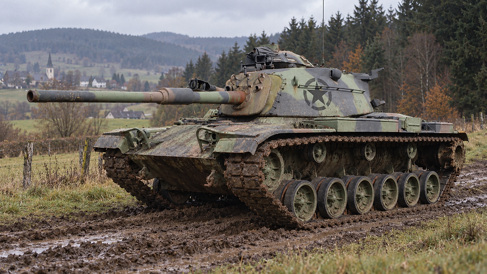 Tank reference showing a large black US star and broken circle marking