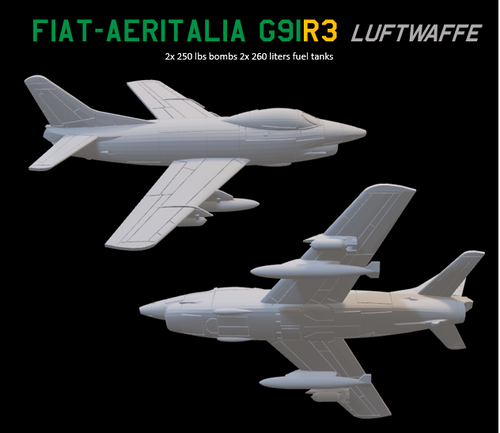 Fiat-Aeritalia G91-R3 Luftwaffe Variant bombs & fuel tanks ...