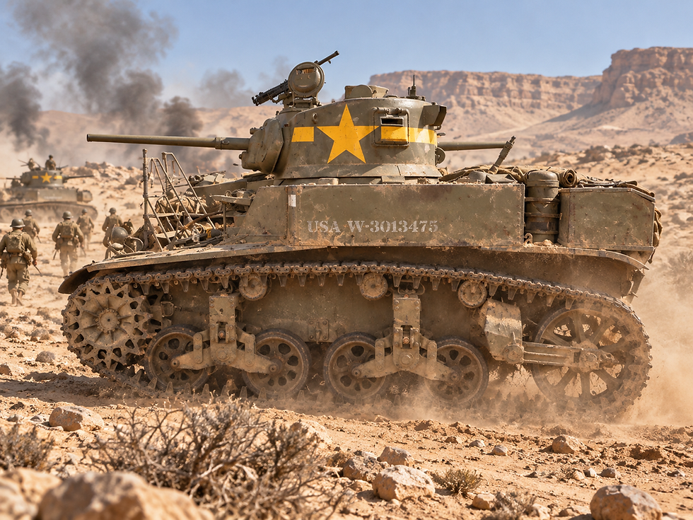 WWII US yellow star and stripe tank recognition markings