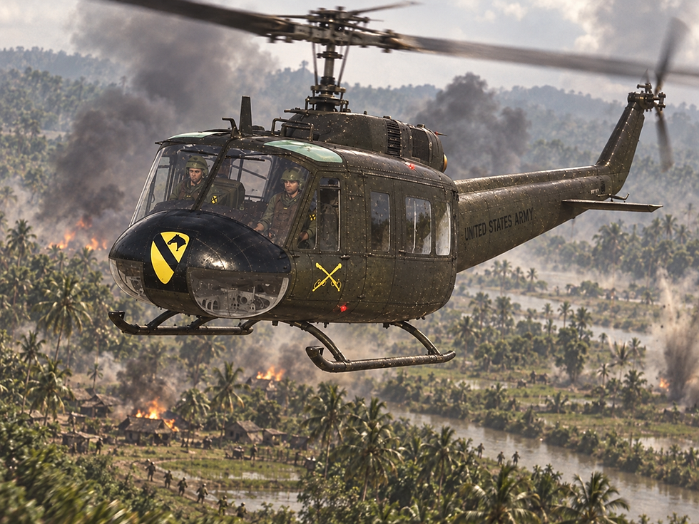 1st Air Cavalry Division Small 1-300 aircraft decals on Huey