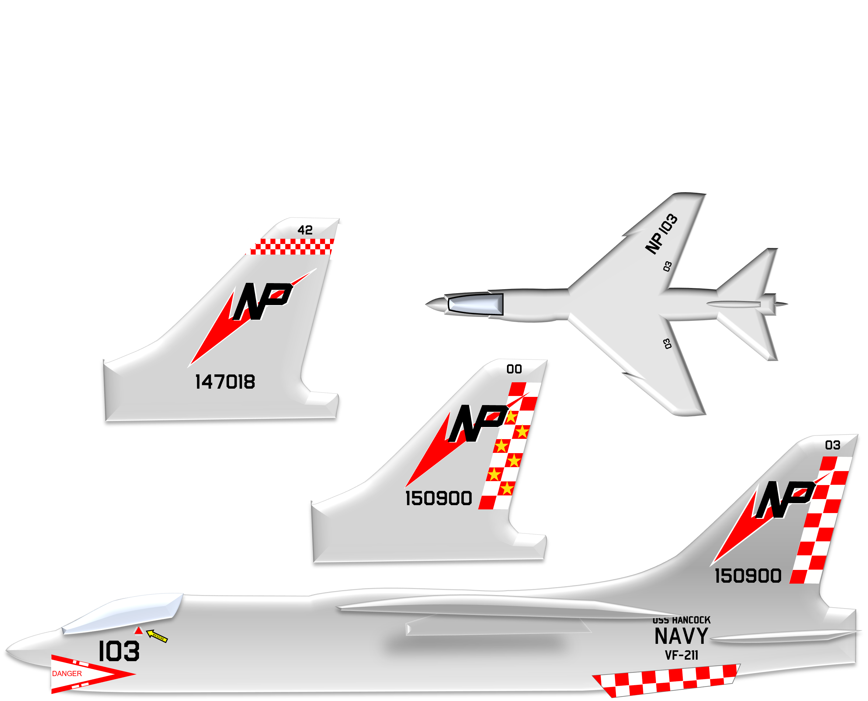 VF-211 & 24 "Fighting Checkmates" F8 Crusaders