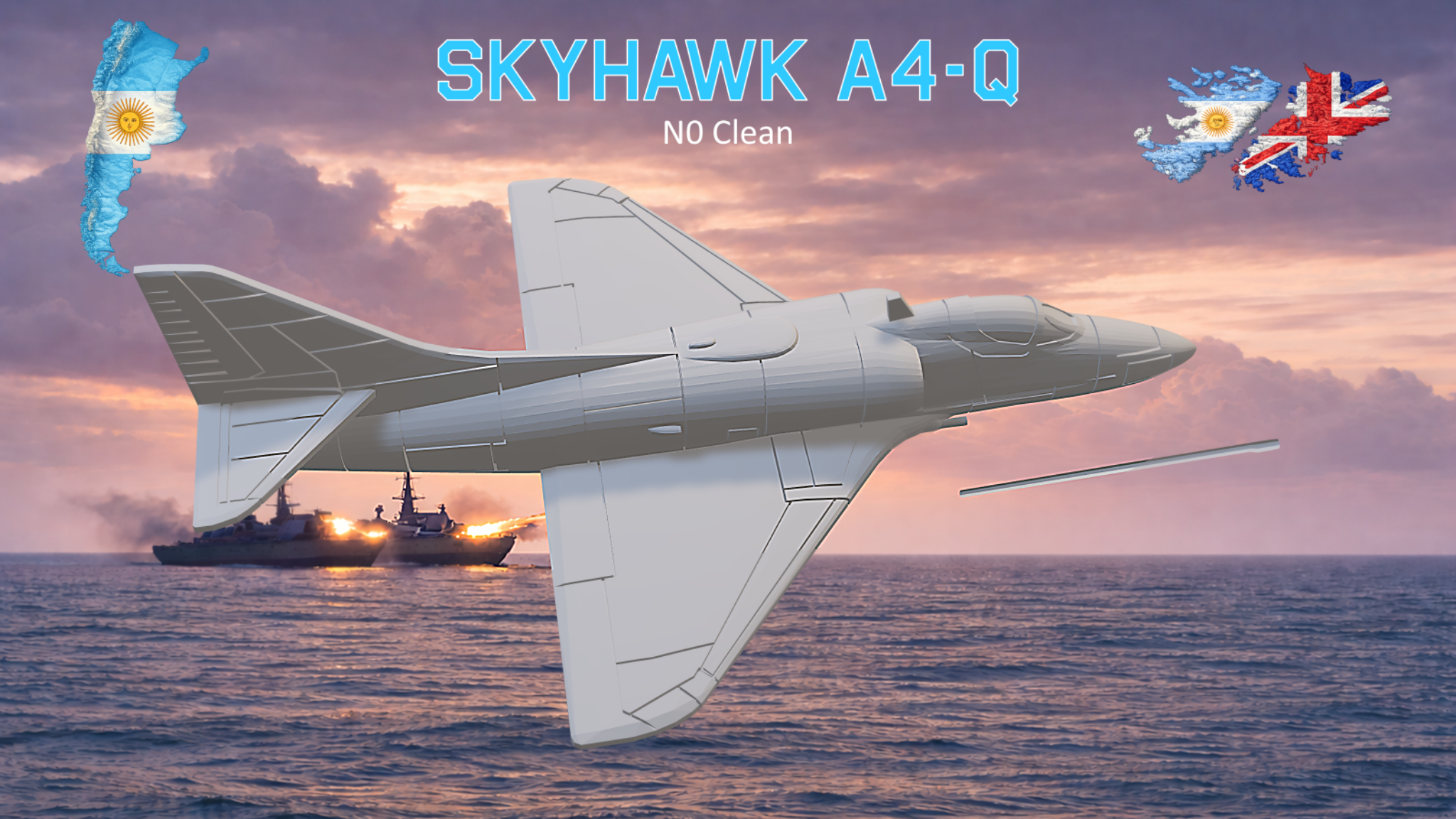 Skyhawk A4-Q Argentine Navy clean