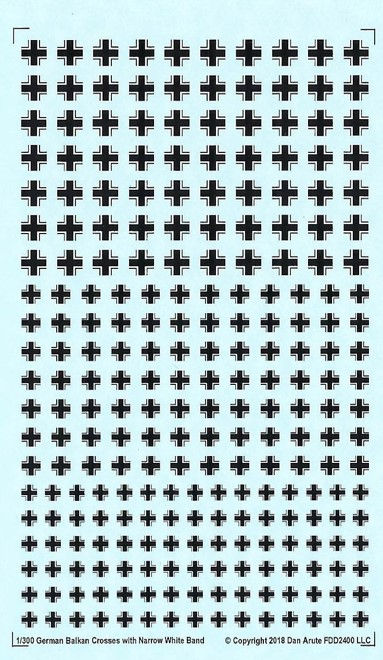 Thumbnail: 1-300 German Balkan Cross Black, Narrow White Band with Black Edges