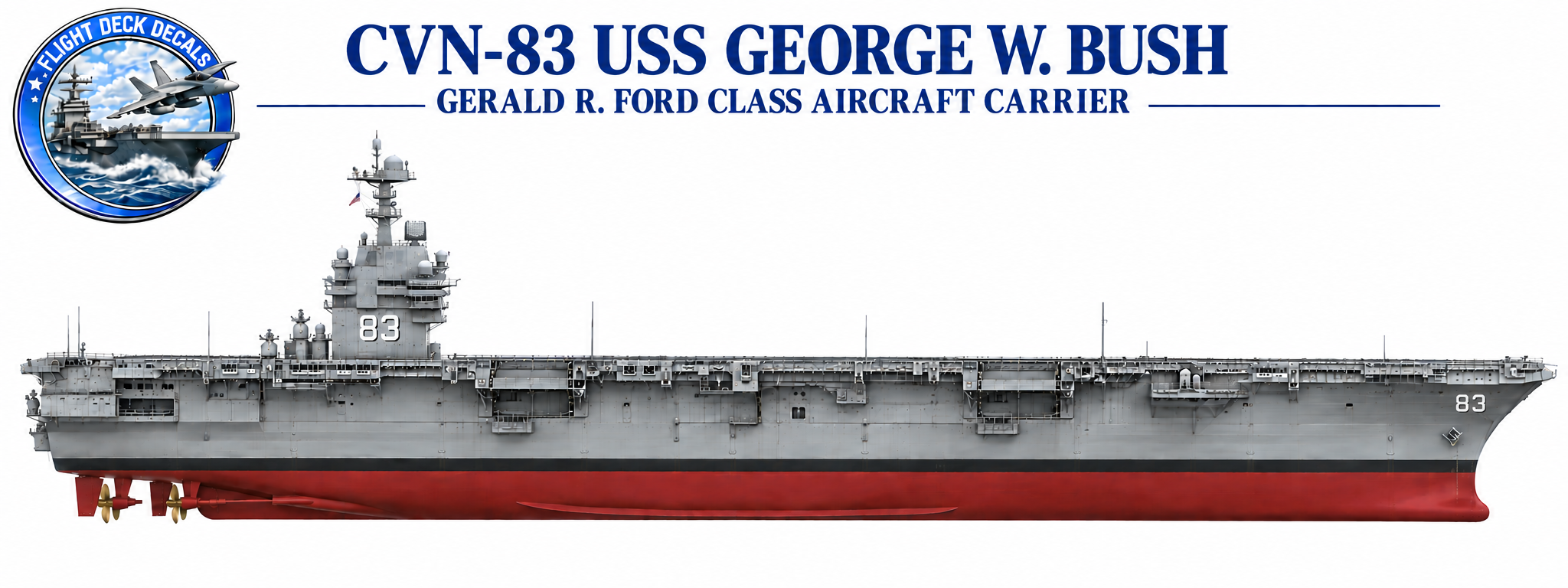 USS George W. Bush CVN-83 1-2400 scale flight deck decal